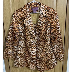 S.O.G.I.C Leopard Print Jacket Size 20W Detachable Top Bead Sparkle Church
